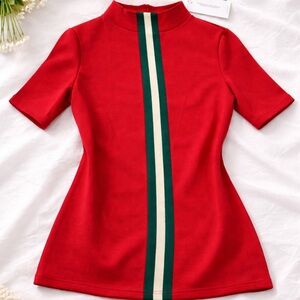 Red Striped Women's Top